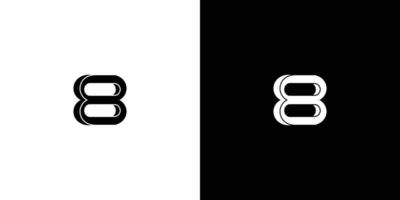 Unique and modern number 8 logo design 2 vector