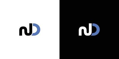 Unique and modern ND initials logo design vector