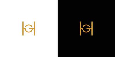 simple and unique HG letter initials logo design vector