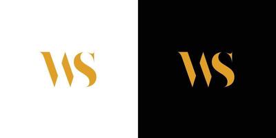 diseño de logotipo de iniciales ws de letra simple y lujosa vector