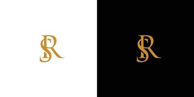 unique and luxury  letter SR initials logo design vector
