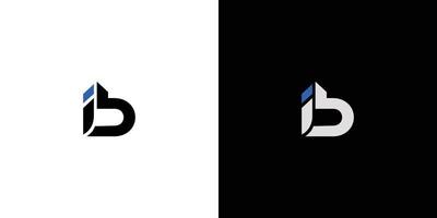 Unique and modern initial letter ib logo design vector