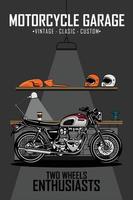 MOTORCYCLE GARAGE POSTER ILLUSTRATION.eps vector