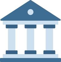 Bank Building Flat Color Icon vector