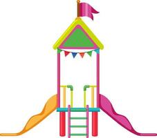 Outdoor playground slide for kids vector