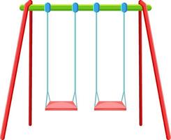 Playground swings on white background vector