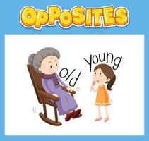 Opposite English words for kids vector