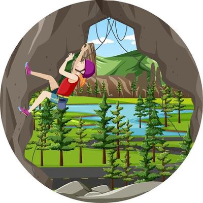 Rock climbing badge isolated