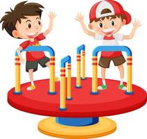 Children roundabout playground cartoon vector