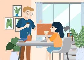 People working at home vector