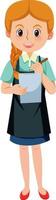 Waitress with paper and pen vector