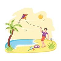 ilustración plana bellamente diseñada de la playa vector