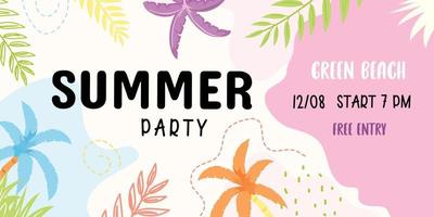 An eye catchy horizontal banner of summer party vector