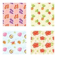 Collection of Summer Fun Patterns vector