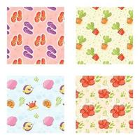 Collection of Summer Fun Patterns vector