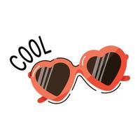 Download captivating flat sticker of heart glasses vector