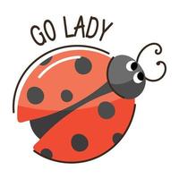 Get this amazing flat sticker of ladybug vector