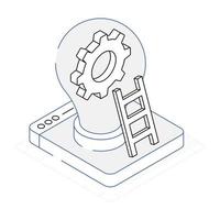 A handy isometric icon of creative development vector
