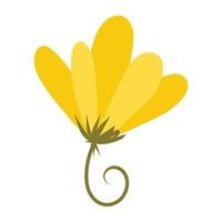 Modern daylily flower in yellow, doodle vector