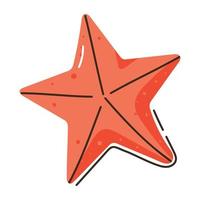 Beautifully designed doodle flat icon of starfish vector