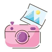 A well-designed doodle flat icon of camera vector