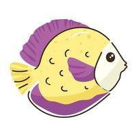 Sea creature, flat doodle icon of fish vector