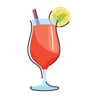 A well-designed doodle flat icon of mocktail vector