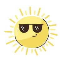 Beautifully designed doodle flat icon of sun vector