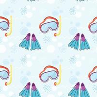 A captivating flat design of snorkeling pattern vector