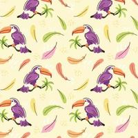 Beautifully designed toucan pattern, flat vector