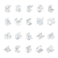 Modern Isometric Icons of Online Shopping and Retail vector