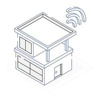 An isometric icon of smart home vector