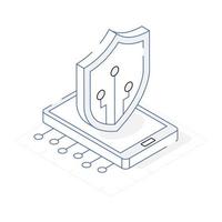 Check this isometric icon of mobile security vector