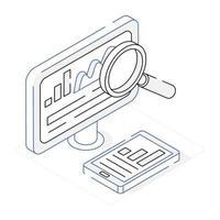 Modern isometric icon of online analysis vector