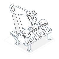 Check this robot manufacturing isometric icon vector