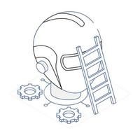 Check this isometric icon of robot maintenance vector