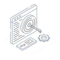 Creative isometric icon of code target vector