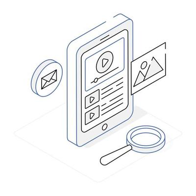 Video content editable isometric icon