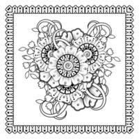 Flowers in black and white. Doodle art for coloring book vector