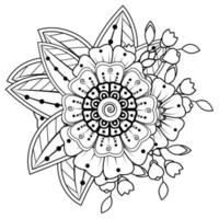 flores en blanco y negro. arte del doodle para colorear libro vector