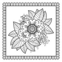 flores en blanco y negro. arte del doodle para colorear libro vector