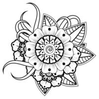 Flowers in black and white. Doodle art for coloring book vector