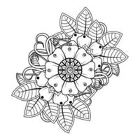 flores en blanco y negro. arte del doodle para colorear libro vector