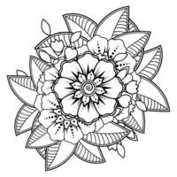 Flowers in black and white. Doodle art for coloring book vector