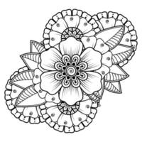 flores en blanco y negro. arte del doodle para colorear libro vector