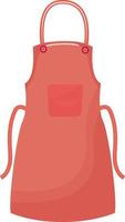 Red apron for cooking semi flat color vector object
