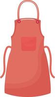 Red apron for cooking semi flat color vector object