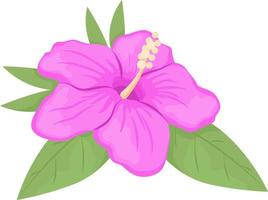 Hibiscus flower blooming semi flat color vector object