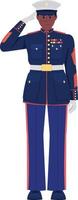 Man in full dress uniform semi flat color vector character