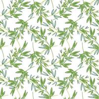 Branches and leaves seamless pattern. Leaf ornament. Botanical elements background. vector